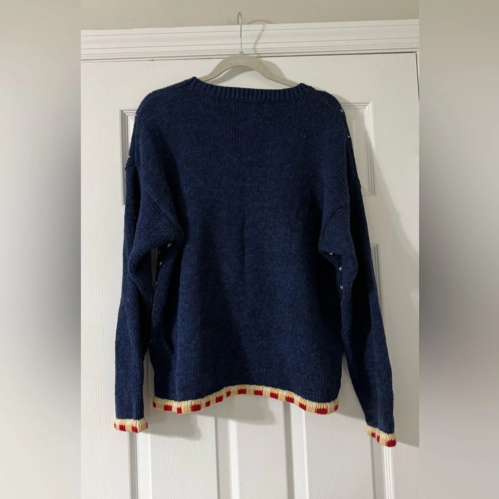 Vintage Christmas Sweater Heirloom Collectibles Medium Blue Snowman - Picture 6 of 6